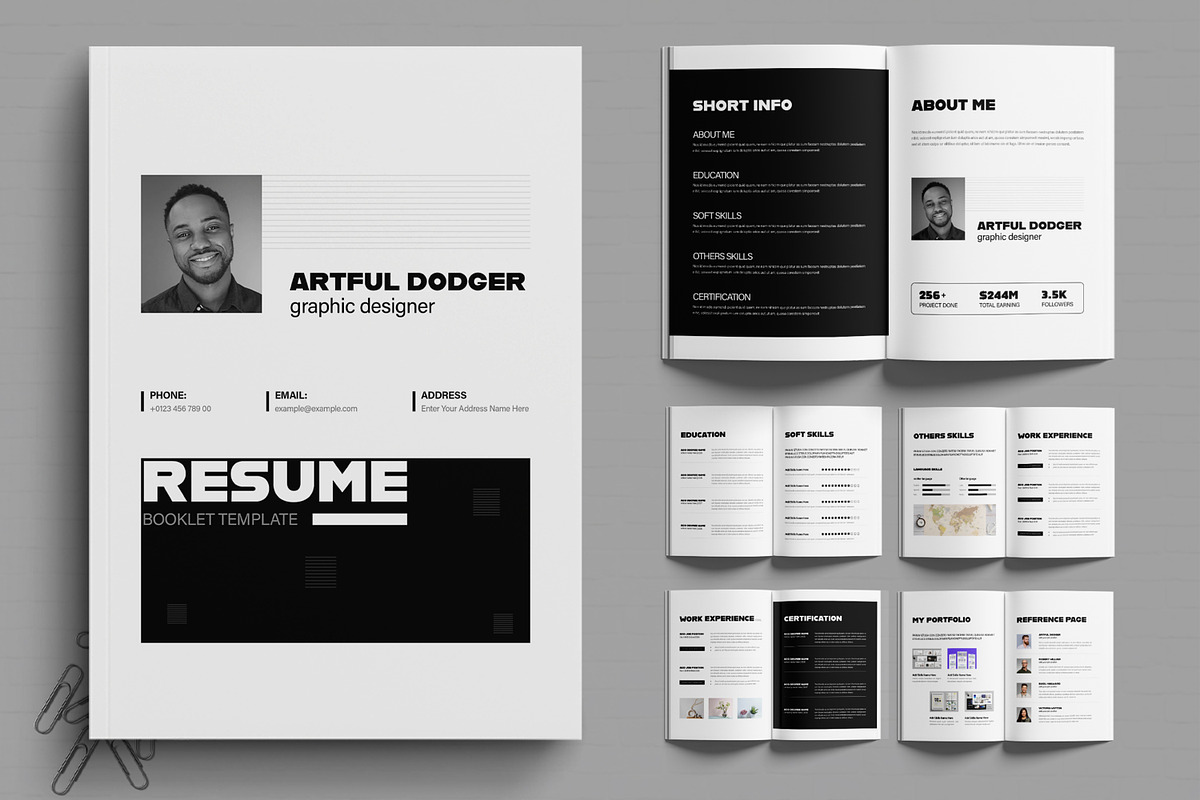 Professional Resume Booklet Template, a Resume Template by MightyDesign (Photo 1 of 6)