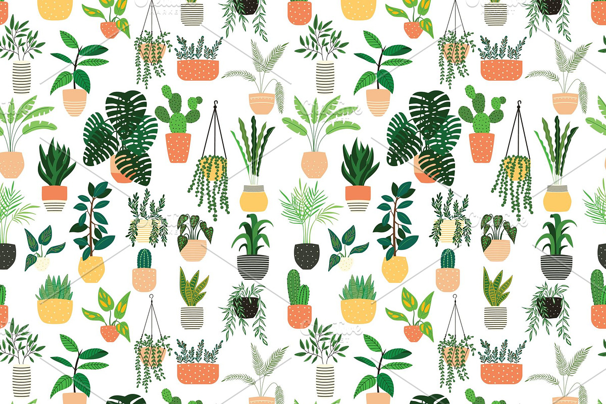 House plants Illustrations & Pattern, a Pattern Graphic by Blue Lela Design (Photo 8 of 9)
