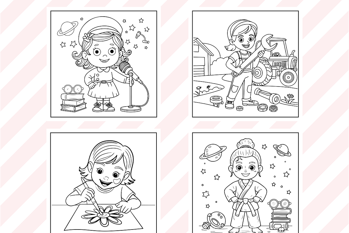 Cute Little Girl Coloring Pages, a Person Illustration by Design Home (Photo 3 of 5)