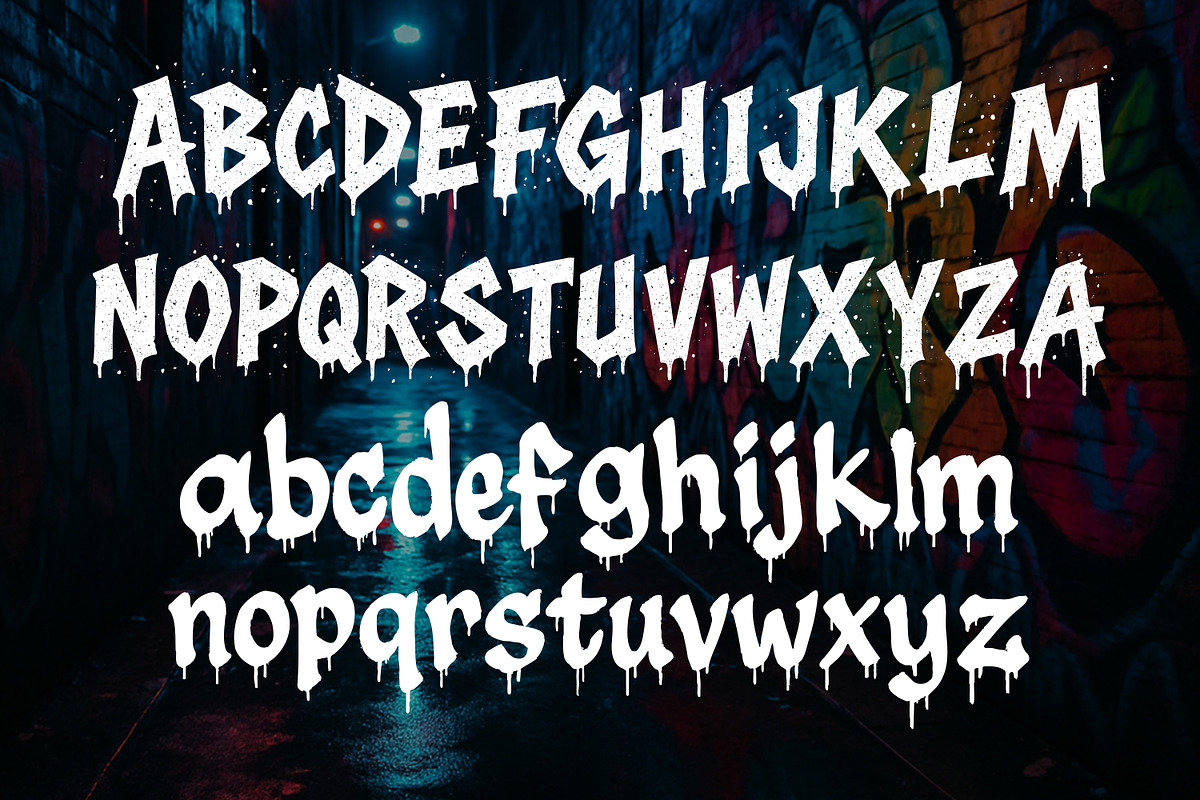 Dripping Graffiti Font, a Script Font by Art StoreID (Photo 2 of 12)