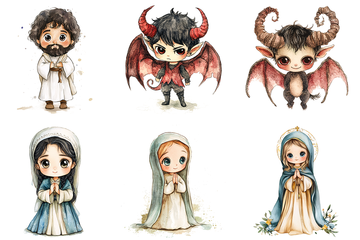 Watercolor Biblical People Clipart, a Person Illustration by stickermadness (Photo 4 of 5)