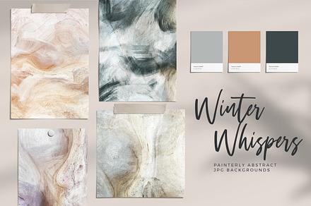 Winter Whispers Painterly Abstracts