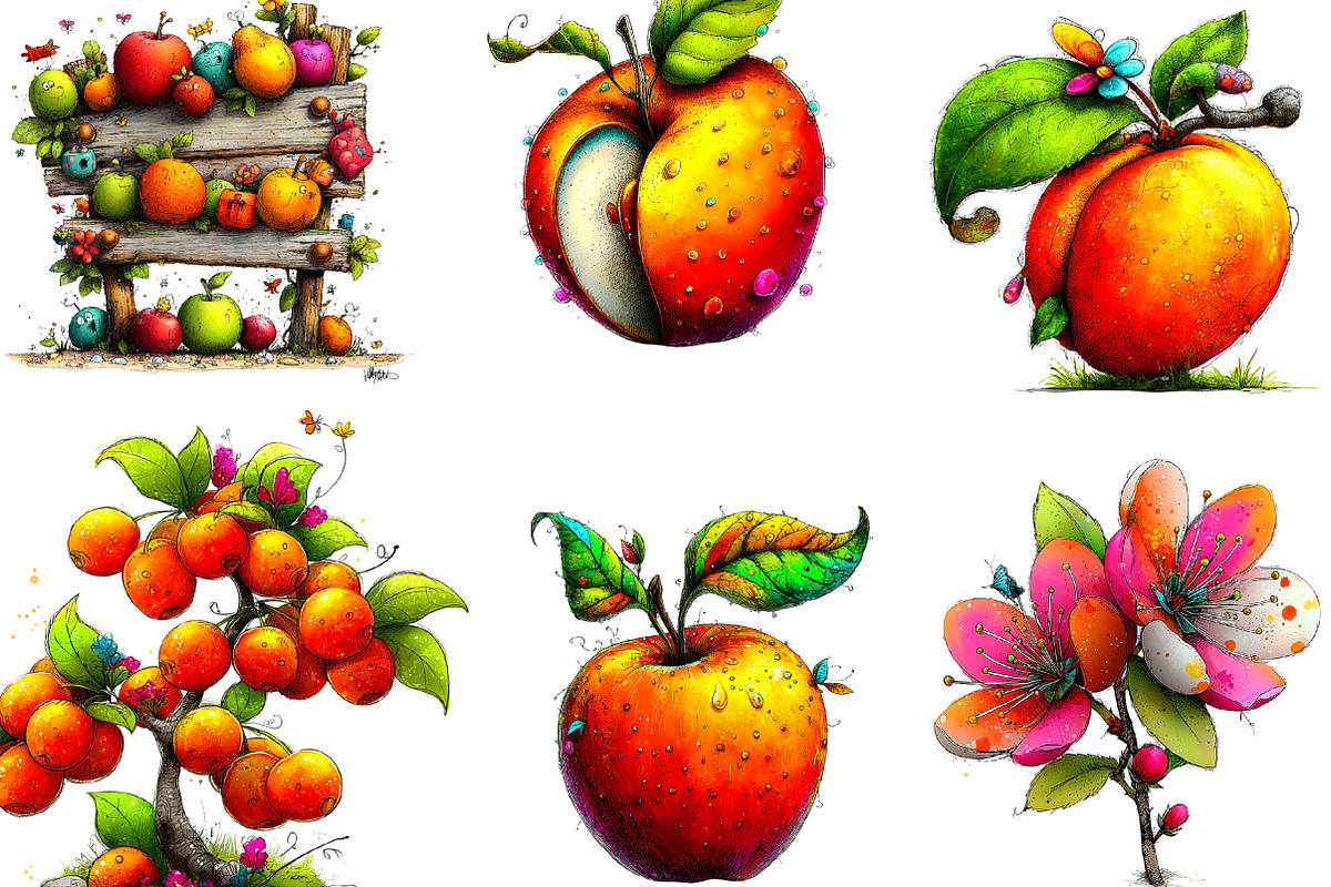 Orchard Watercolor Clipart, an Illustration by Designking (Photo 3 of 5)