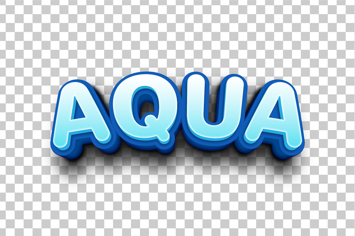 Aqua 3D Text Effect, a Brushes & More by Mily Studio (Photo 3 of 4)