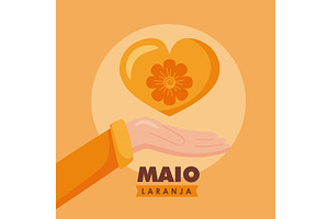 maio laranja lettering, an Illustration by studiogstock