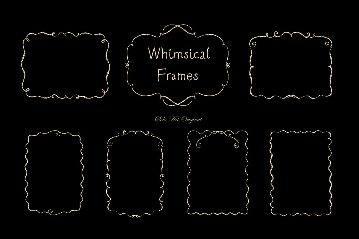 Whimsical Gold Frames Hand drawn, a Graphic by Solo Art Original (Photo 9 of 14)