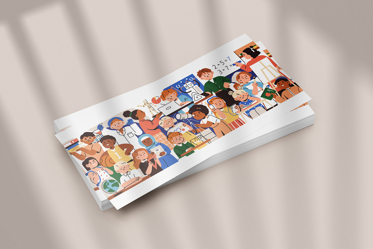 School kids study. Education concept, an Education Illustration by Good Studio (Photo 4 of 4)