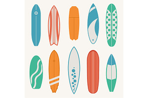 Surfing Boards Set