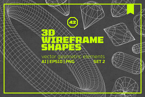 3D Wireframe Shapes | set 2