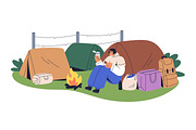 People moving set. Migration concept, a Person Illustration by Good Studio (Thumbnail 4 of 9)
