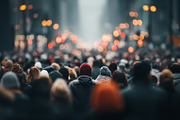 A crowd of people walking on a busy street in an urban setting, a Person Photo by AS photostudio (Thumbnail 2 of 2)