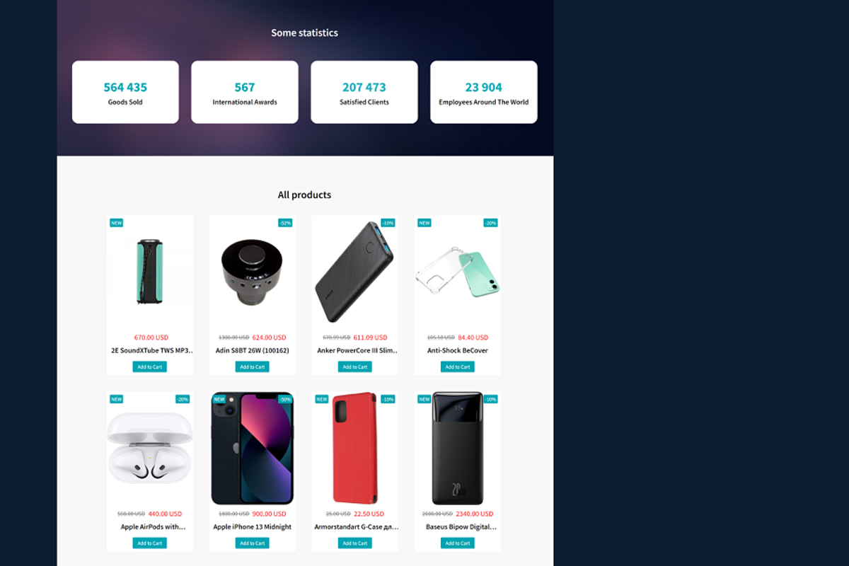 Top Shop - Electronics Shop Website, a HTML Template by Ordasoft (Photo 2 of 3)