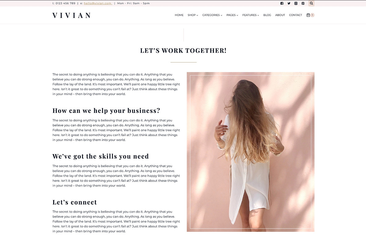 Vivian - WordPress Kadence Theme, a WordPress Template by StylishDesignMe (Photo 2 of 13)