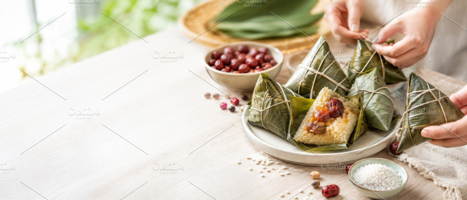 Dragon Boat Festival zongzi rice dum, a Photo by Dvoevnore photos