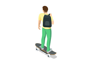 Isometric Skateboard Or Longboard