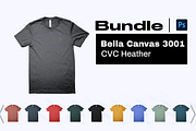 Bella 3001 CVC Heather Mockup Bundle, a Shirt Mockup by creativsupply (Thumbnail 1 of 5)