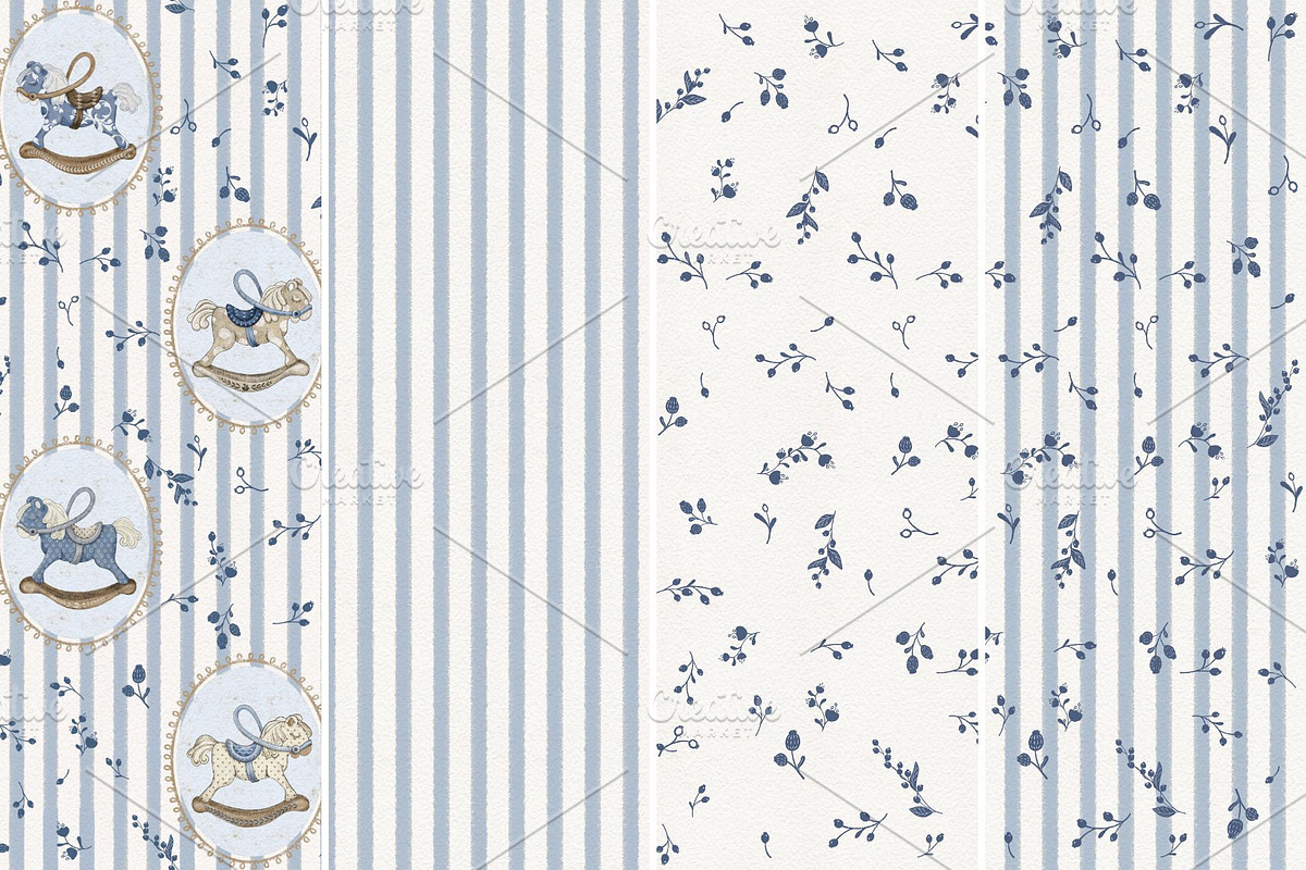 Rocking Horses Cute Seamless Pattern, a Pattern Graphic by MouseGrey (Photo 6 of 7)