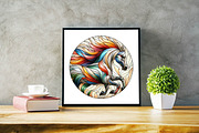 Horse Stained Glass Sublimation Clip, an Illustration by SVGArt (Thumbnail 4 of 7)