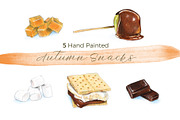 Autumn/Fall Snacks | 5 Cliparts, a Food Illustration by Miriam Figueras (Thumbnail 1 of 3)