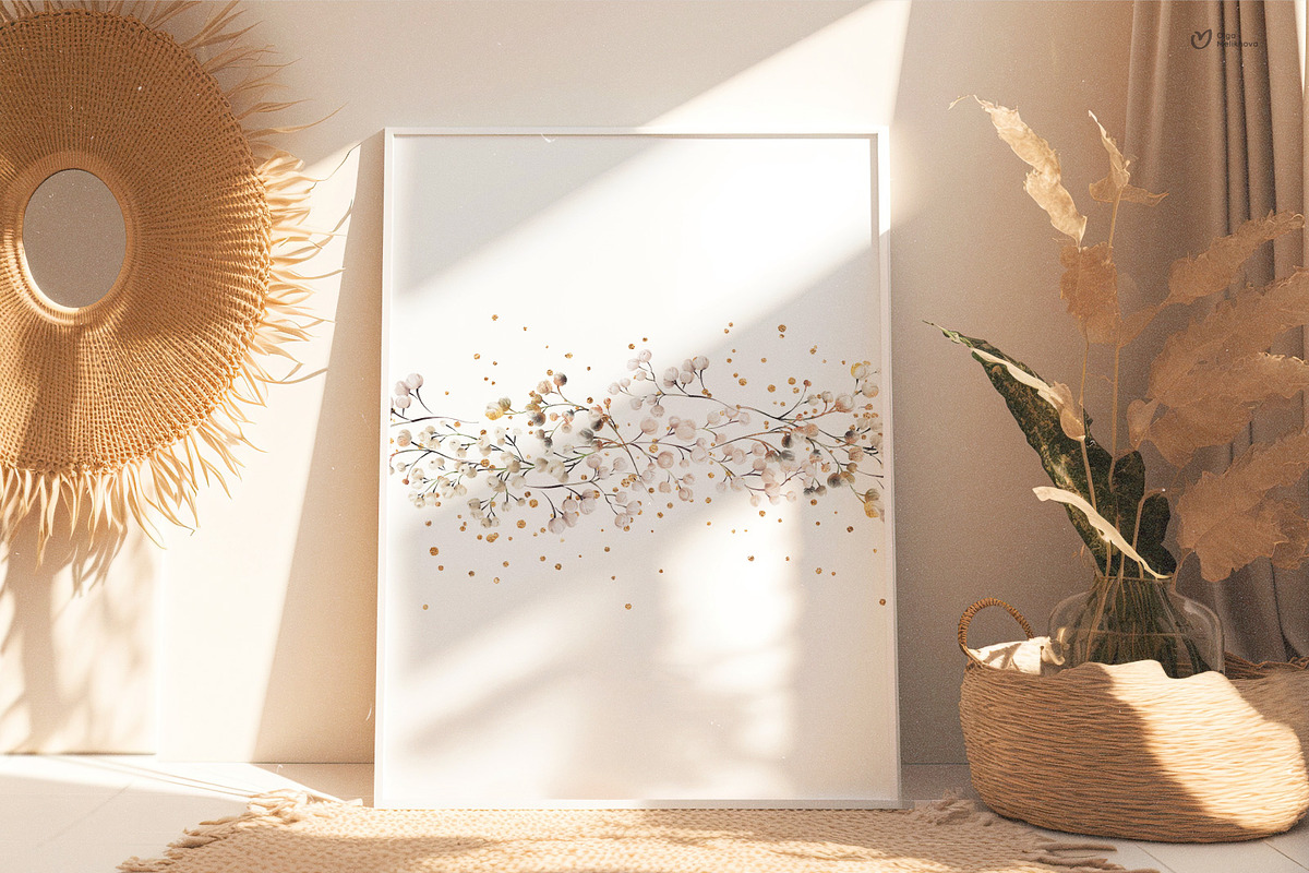 Gypsophila - watercolor flowers, an Object Illustration by ollalya (Photo 8 of 8)