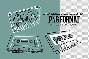 Hand Drawn Cassette Tapes