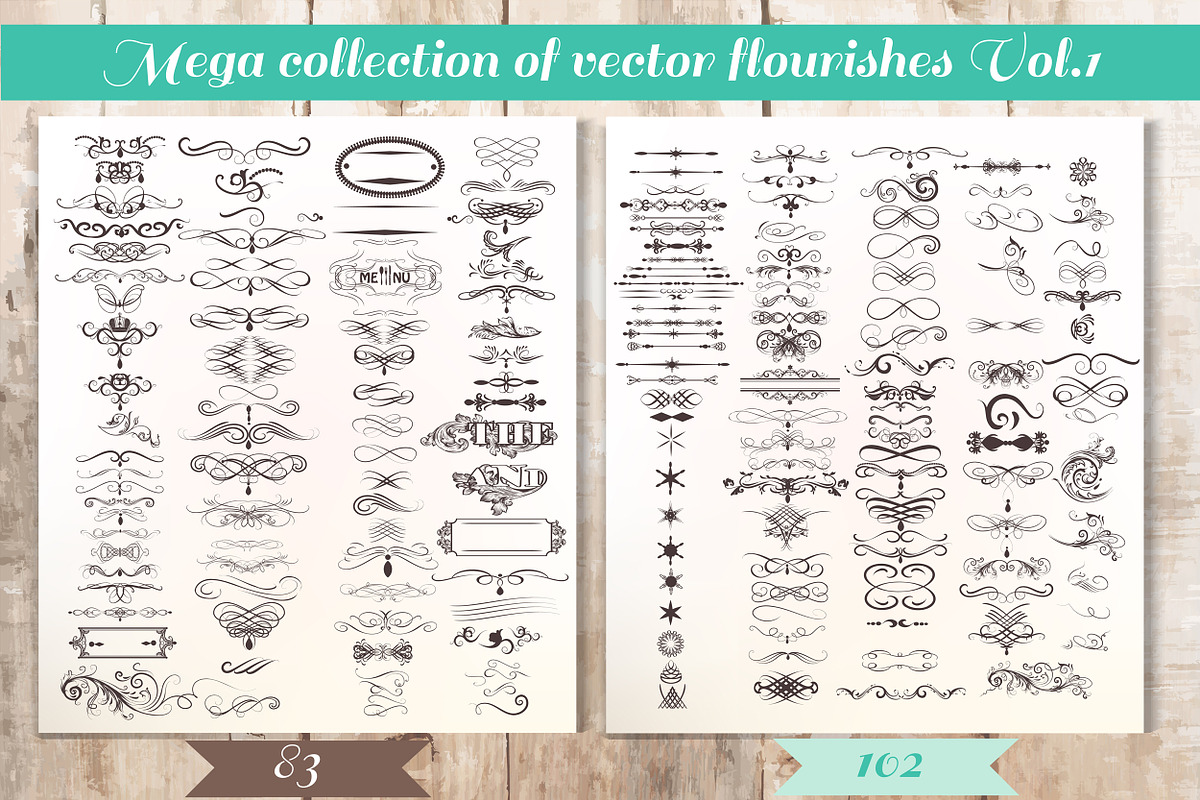 Bundle of vintage flourishes, an Object Graphic by FleurArt (Photo 2 of 3)