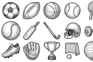 Sports Equipment Icons
