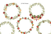 CHRISTMAS holiday Watercolor clipart, a Seasonal Illustration by Pattern + watercolor (Thumbnail 9 of 17)