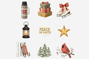 Vintage Christmas Clipart, a Seasonal Illustration by Tanya Kart (Thumbnail 5 of 10)