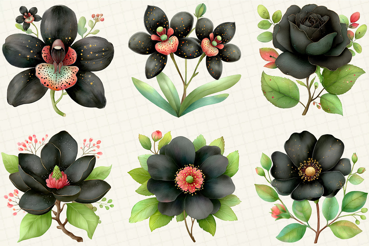 Watercolor Flowers Clipart, an Illustration by DreamCafeArt (Photo 4 of 8)