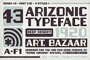 Arizonic | Vintage Futuristic Type, a Sans Serif Font by Artifact Bazaar (Thumbnail 1 of 9)