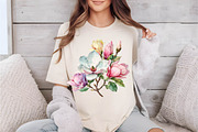 Watercolor Magnolia Flower Clipart B, an Illustration by SVGArt (Thumbnail 4 of 9)