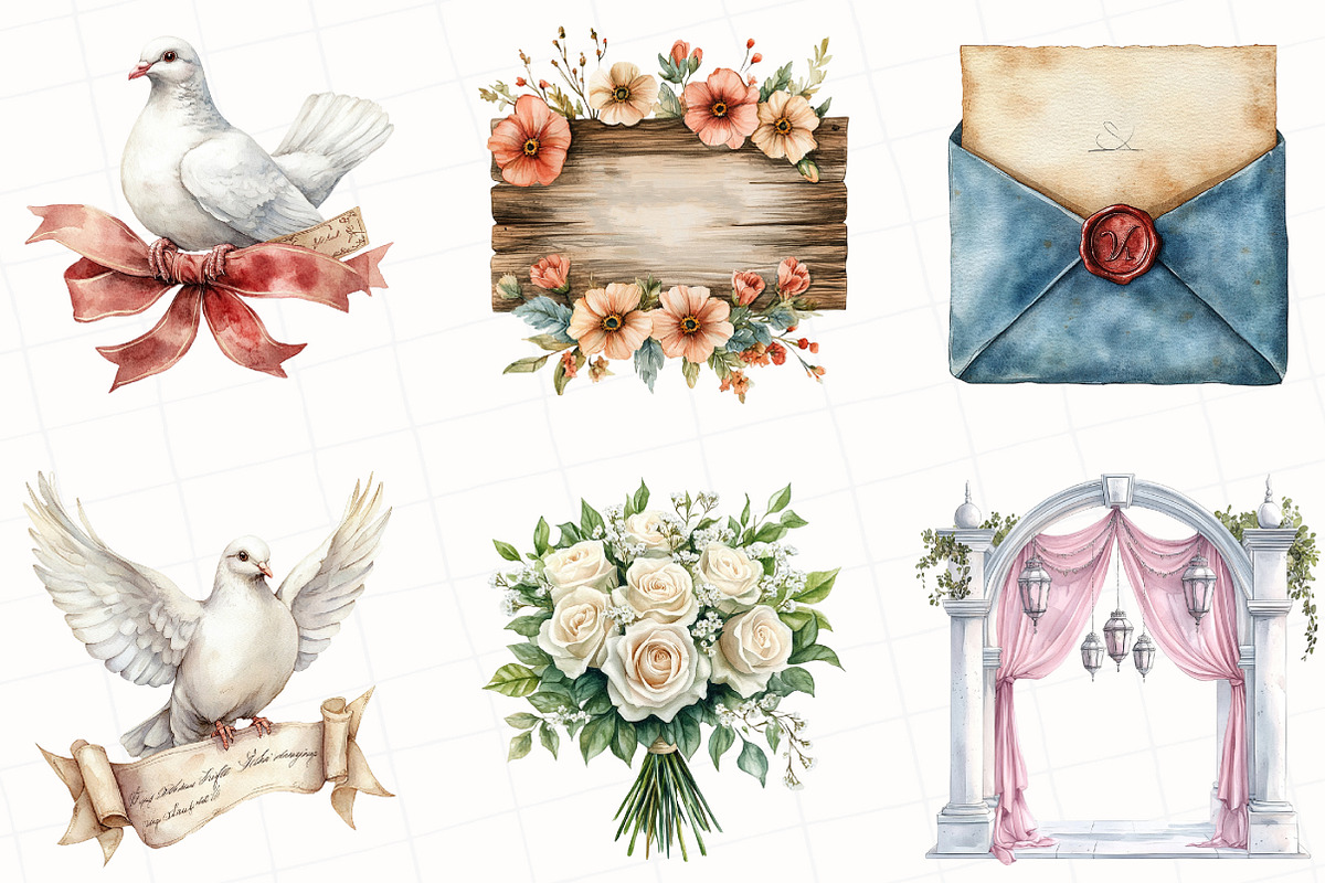 Christian Wedding Clipart, an Illustration by OK Design (Photo 4 of 5)