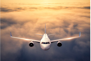 Front view of commercial passenger, a Transportation Photo by den-belitsky