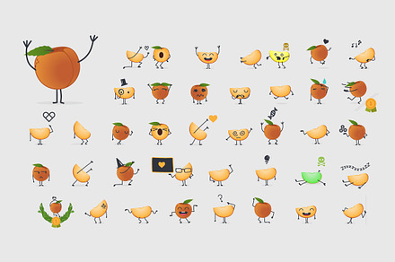 40 x Peach character set