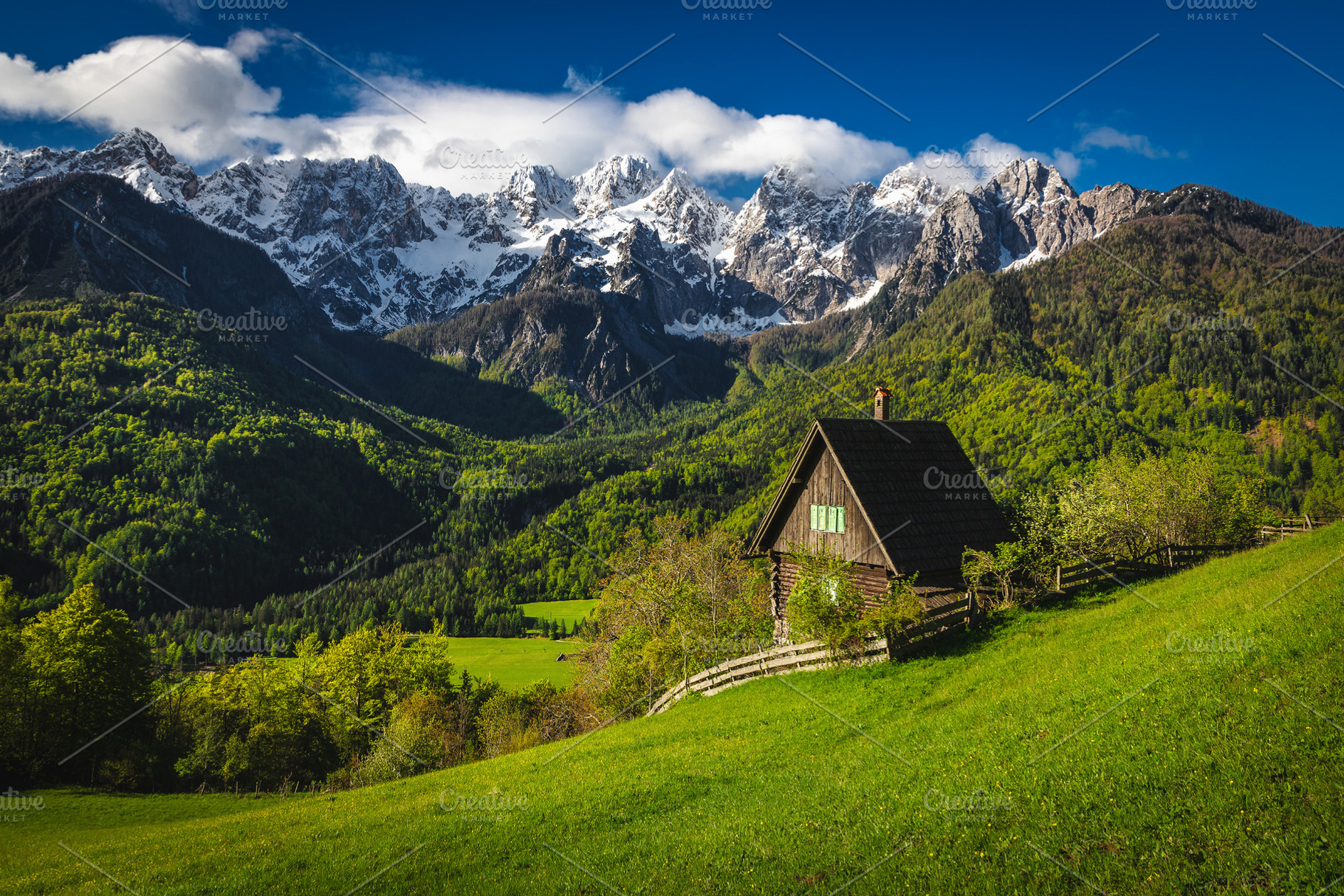 Cute wooden hut on the slope, an Architecture Photo by Alpine Dreams