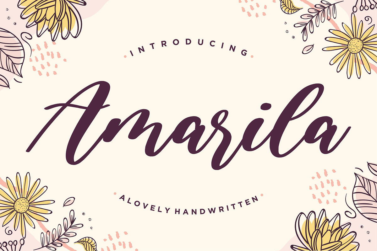 Amarila - Lovely Handwritten Font, a Script Font by Balpirick Studio (Photo 1 of 8)