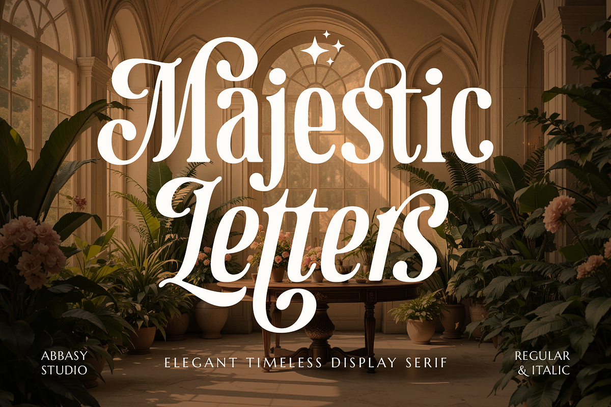 Majestic Letters, a Serif Font by Abbasy Studio (Photo 1 of 11)