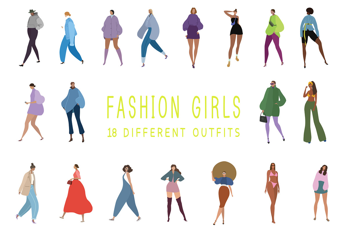 Fashion girls character, a Person Illustration by lemonoff (Photo 3 of 5)