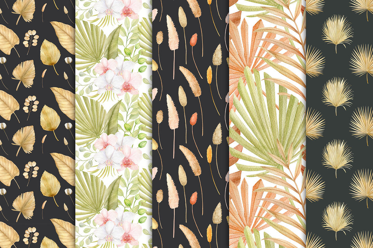 Tropical dried leaves set, an Illustration by svetodesign (Photo 11 of 16)