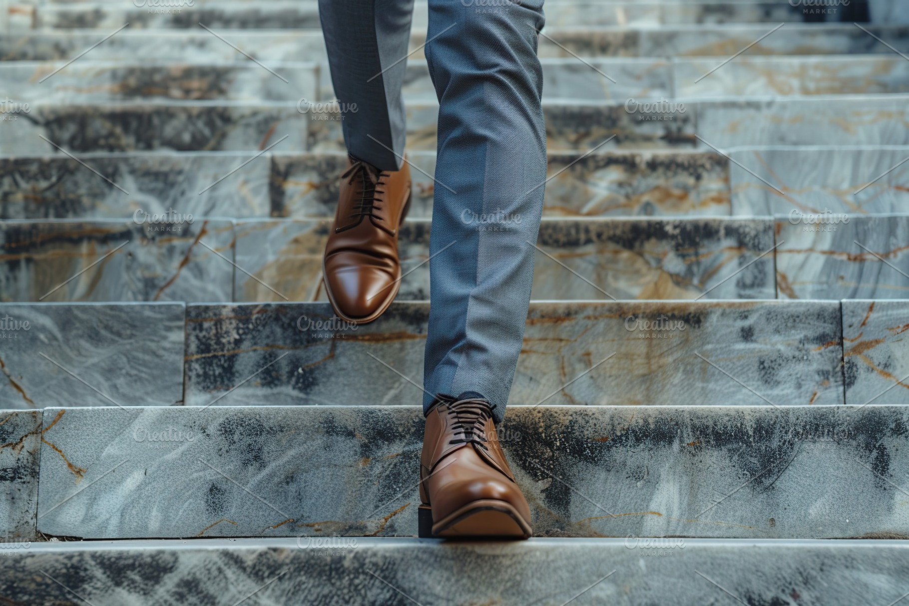 Businessman climbing up the stairs. Concept of success, a Business Photo by AlyaAnd