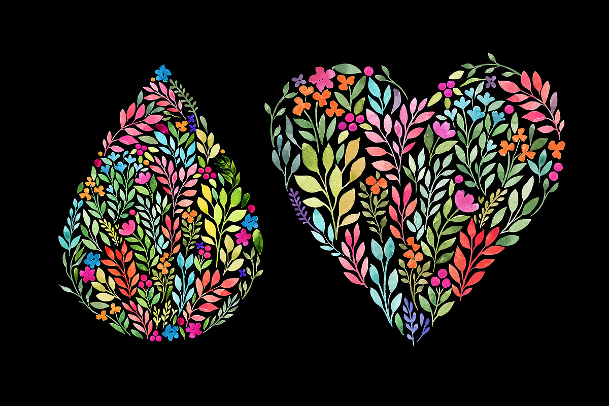 Watercolor Floral Prints&Patterns, a Decorative Illustration by Katerina Osa (Photo 8 of 9)
