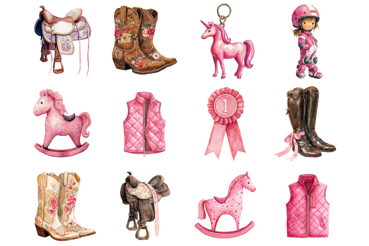 Watercolor Horse Clipart, a Graphic by CitraGraphics (Photo 2 of 4)