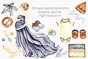Baby Shower Watercolor Collection, a Decorative Illustration by WatercolorElena (Thumbnail 2 of 12)