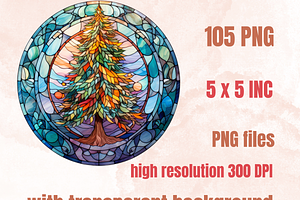 Stained Glass Christmas Clipart