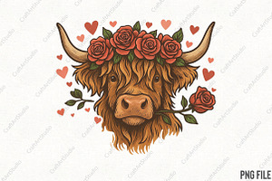 Valentine's Day Cow hearts PNG, an Illustration by CraftArtStudio