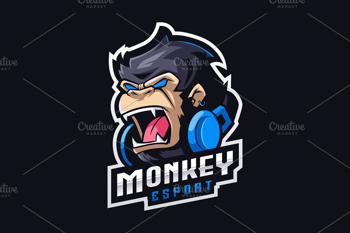 Monkey Mascot Esport Logo, a Branding & Logo Template by prps.std (Photo 2 of 3)