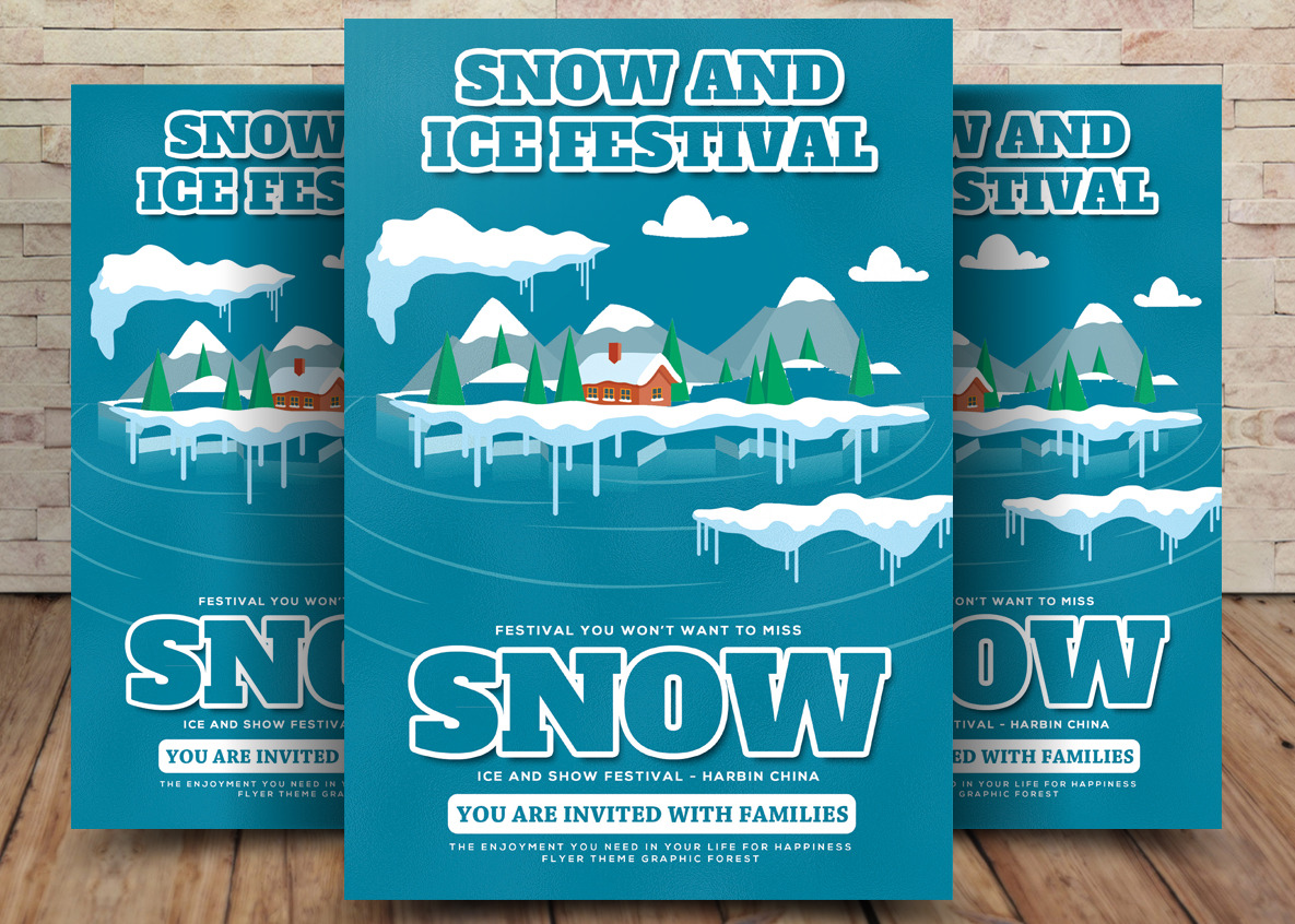 Snow & Ice Festival Flyer Template, a Flyer Template by graphicforest