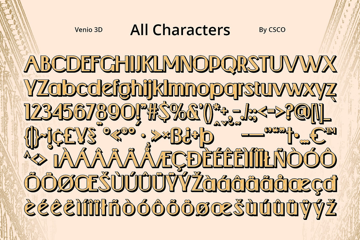 Venio 3D, a Sans Serif Font by Craft Supply Co. (Photo 7 of 8)