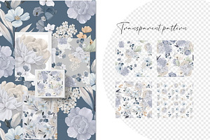 Dusty Blue Pattern Collection